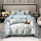 elvesmall Mulberry Silk 4 Pieces Comforter Bedding Set, 1PC Duvet Cover, 1PC Bed Sheet, 2PCS Pillowcases, Luxury Home Textiles Bedclothes