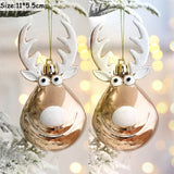 elvesmall 2pcs Elk Christmas Ball Ornaments Xmas Tree Hanging Pendants Christmas Holiday Party Decorations New Year Gift Supplies Navidad