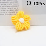 elvesmall 4.5cm Hand-knitted Flower Puff Flower Milk Cotton Wool Hand Hook Flower DIY Hairpin Clothing Accessory Shoes Hats Craft Supplies