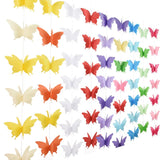 elvesmall Butterfly Paper Garlands Colorful Butterfly Banner Happy Birthday Party Decor 1 year girl Baby Shower Kids Kindergarten Supplies