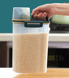 elvesmall Sealed Rice Barrel Kitchen Organizer Food Container For Grain Flour Rice Storage Box Transparent Organiser For Kitchen Convenien