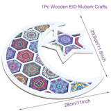 elvesmall Mubarak Decor Wooden Tray Ramadan Decoration for Home Islamic Muslim Party Decor Mubarak Ramadan Kareem Gift Eid Al Adha