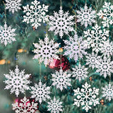 elvesmall 12pcs/lot Christmas Fake Snowflakes Xmas Tree Hanging Ornament Simulation Ice Winter Party Christmas New Year Decoration Icicle