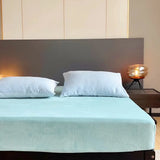 elvesmall Autumn Winter Warm Fitted Bed Sheet Flannel Soft Comfortable Queen Bed Sheets Thicked Coral Fleece Mattress Cover Plush Bedsheet