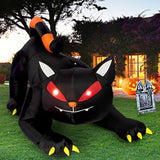 elvesmall Halloween Inflatable 1.8m Black Cat Toy Shakes Head Ghost LED Lights Indoor Outdoor Yard Airblown Decoration Fun Party Display