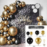 elvesmall Black Gold Balloon Garland Arch Kit Confetti Latex Ballon Birthday Party Decor Adult Graduation Baloon Wedding Decor Baby Shower