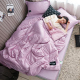 elvesmall Luxury Stain Summer Comforter Bedding Sets Mint Fiber Filling Light and Airy Double Blanket for Summer Air Conditioner Quilt