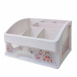 elvesmall Kawaii Large Capacity Transparent Drawer Type Desktop Organizer Desk Storage Box Pen Holder School Cute Office Stationery