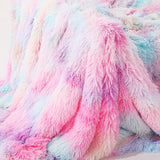 elvesmall Super Soft Long Faux Fur Coral Fleece Blanket Warm Elegant Cozy With Fluffy Sherpa Throw Blanket Bed Sofa Blankets Gift