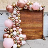 elvesmall Metal Rose Pink Balloon Garland Arch Kit Boho Sand White Wedding Birthday Party Balloons Gender Reveal Baby Shower Decorations