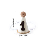 elvesmall  Retro 1st Birthday Party Hat Crown for Newborn Boy Girl 1 2 3 4 5 Year Headband With fur ball Baby Shower Birthday Party Decor