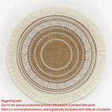 elvesmall 4pcs Bohemian Diameter38cm/15inch Round Insulated Anti-scald Placemat Cup Coaster Mats Non-Slip Kitchen Accessories with Tassels