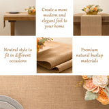 elvesmall  Natural Burlap Table Runner,Jute Vintage Farmhouse Tabletop Boho Decor for Wedding, Parties BBQ Everyday Holidays Decoration