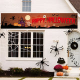 elvesmall Halloween Trick Or Treat Banner Happy Halloween Decoration For Home Pumpkin Bat Ghost Print Backdrop Horror Party Suppiles