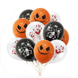 elvesmall 12pcs Halloween Party Balloon Dress Up Horror Vibe Event Decor Skeleton Pumpkin Bats Ghost Festival Party Decoration Balloons