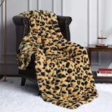 elvesmall Luxury Leopard Stitch Throw Blanket Room Decor Plaid Bedspread Baby Blankets Hairy Winter Bed Covers Sofa Cover Big Thick Furry