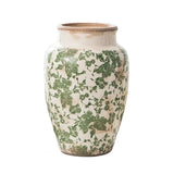 elvesmall  Ceramic retro vase Green Plant porcelain succulent pot Green flower ice crack do old style vase pot home room decoration Nordic