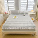 elvesmall Summer Cooling Mattress Cover Couple Cool Sleeping Mat Korean Lace Latex Cold Feeling Sheet Double Folding Bed Protection Pad