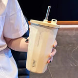 elvesmall  -  Kawaii Sainless Steel Tumbler For Coffee Car Mug Freeze Thermos Vacuum Flask Water Bottle With Straw Keep Cold Hot Cup 600ml