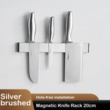 elvesmall  Magnetic Knife Holder 304 Stainless Steel Magnet Tool Bar Strip Rack Kitchen Utensil Rack Chef Knives Storage Knife Stand Holder