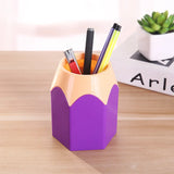 elvesmall Cute Pencil Head Shape Pen Holder Pencil Storage Box Student Desktop Office Household Multifunctional Makeup Brush Organizer Box