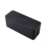 elvesmall Cable Storage Box Power Strip Case Wooden Power Line Wire Management Organizer Anti-Dust Charger Socket Network Line Storage Bin