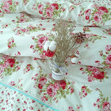 elvesmall Elegant Flowers Print Bedding Sets King Queen Size Pastoral Style Ruffle Lace Duvet Cover Bed Sheet Pillowcases Home Textile
