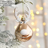 elvesmall 2pcs Christmas Tree Ornaments Snowman Crutch Elk Xmas Tree Pendant Christmas Decoration for Home New Year Gifts Kids Toys