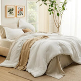 elvesmall  Queen Comforter Set Sage Green, 7 Pieces Soft Comforter for Queen Size Bed with Sheets, Pillowcases & Shams, All Season Boho Bed