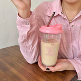 elvesmall -  Cute Butterfly Water Bottle With Filter Tritan Coffee  Juice Milk Tea Straw Cup Drink Bottle Portable Original Cups BPA Free