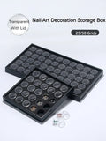 elvesmall 25/50 Grids Nail Art Decoration Storage Box Empty Plastic Nail Rhinestones Gems Case Container DIY Accessories For Nail Salon