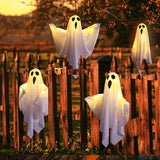 elvesmall Halloween Party LED Glow Ghost Home Indoor Outdoor Decoration Supplies 2024 Haunted House Bar Hanging Horror Props with Lights