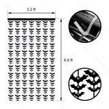 elvesmall 2/1Pcs Halloween Bats Wall Decor Curtains Black Spooky Bats Fringe Streamer Foil Curtain for Hallowen Backdrop Party Decoration