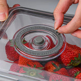 elvesmall  Vacuum Food Storage Container Transparent Fridge Organizer with Drain Net Large Capacity Food Dispenser for Kitchen Storage Box