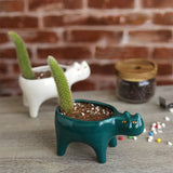 elvesmall  Creative Succulent ceramic Flower Pot Vase Cute cat tail cactus flower pot vase Home Room decoration ins simple decoration