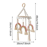 elvesmall  Baby Crib Mobile Rainbow Crib Mobile Wooden Mobile Boho Baby Mobile Bassinet Mobile for Baby Nursery and Ceiling Decorations