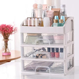elvesmall Make Up Case Jewelry Container Box Makeup Organizer Drawers Plastic Cosmetic Storage Box Makeup Brush Holder Organizers