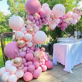 elvesmall Makaron Baby Pink Birthday Decor Balloon Garland Arch Kit Girls Wedding Birthday Purple Balloons Baby Shower Party Decorations