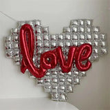 elvesmall Heart Shaped Background Wall Foil Balloon Love Letter Balloons for Wedding Party Happy Valentines Day Home Decoration Supplies