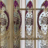 elvesmall Europe Luxury Light Embroidery Floral Sheer Curtain for Living Room Voile Drape Villa Window Treatment Custom