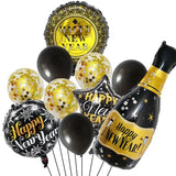 elvesmall 2025 Happy New Year Balloons Banner Rose Gold Number Letter Aluminum Foil Balloon Christmas New Year Eve Party Decor Balls Suppl