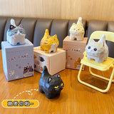 elvesmall Cute Cat Resin Desk Model Decorations Creative Meow Animal Figurines Living Room Home Decor Kawaii Kid Toys Friend Gifts Pendant