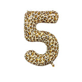 elvesmall  1Pcs 32 Inch Cheetah Leopard Print Digital Aluminum Film Balloon 1-9 digital Balloon Kids Jungle Safari Birthday Party Decoratio