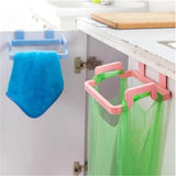 elvesmall Trash Rack Storage Garbage Bag Holder Cupboard Door Back Kitchen Garbage Rubbish Bag Cabinet Hanging Trash Rack Kitchen Orgnizer