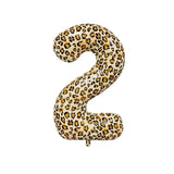 elvesmall  1Pcs 32 Inch Cheetah Leopard Print Digital Aluminum Film Balloon 1-9 digital Balloon Kids Jungle Safari Birthday Party Decoratio