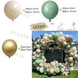 elvesmall Macaron Sage Green Gold Balloon Garland Arch Kit Kids Birthday Wedding Party Orange Latex Baby Shower Decoration Balloons