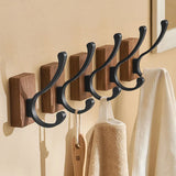 elvesmall New Simple Solid Wood Hook Walnut Hanging Hanger Bathroom Wall Hook Bedroom Coat Storage Rack Home Towel Key Decoration Hook