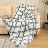elvesmall Super Soft Long Faux Fur Coral Fleece Blanket Warm Elegant Cozy With Fluffy Sherpa Throw Blanket Bed Sofa Blankets Gift