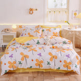 elvesmall 100% Cotton Bedding Set Duvet Cover Pillowcases Breathable Skin-friendly Freshing Floral Style 16 Sizes