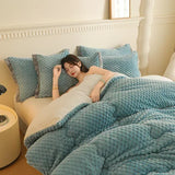 elvesmall New Super Thickened Warm Winter Blankets for Beds Artificial Lamb Cashmere Weighted Blankets Soft Fluffy Warmth Comforter Duvet